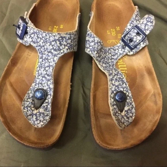 BIRKENSTOCK PAPPILIO COTTAGECORE BLUE WHT  Sandals - Picture 2 of 8